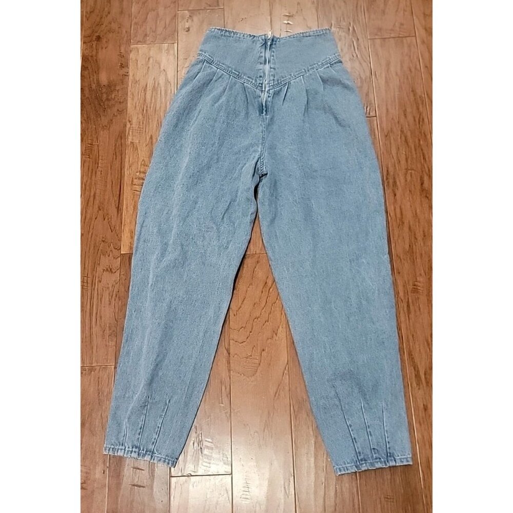 Missguided Tall High Waisted Corset Pleated Balloon Jeans Light Wash Size 6 - Picture 4 of 10